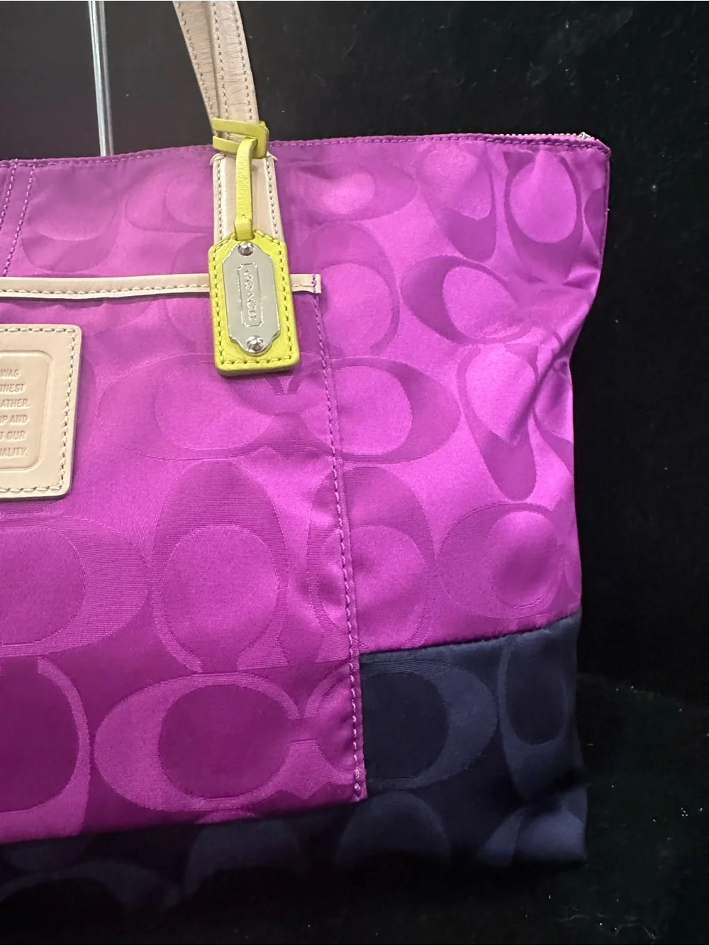 Coach #181 Legacy Weekend Signsture Colorblock Nylon East/West Tote